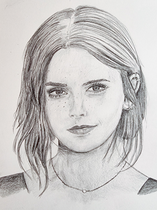 Emma Watson mit Bleistift gezeichnet