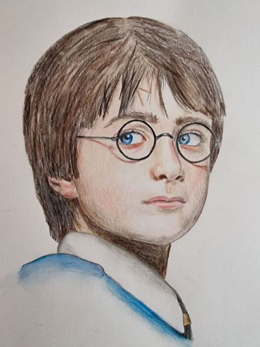 Harry Potter mit Buntstift gemalt